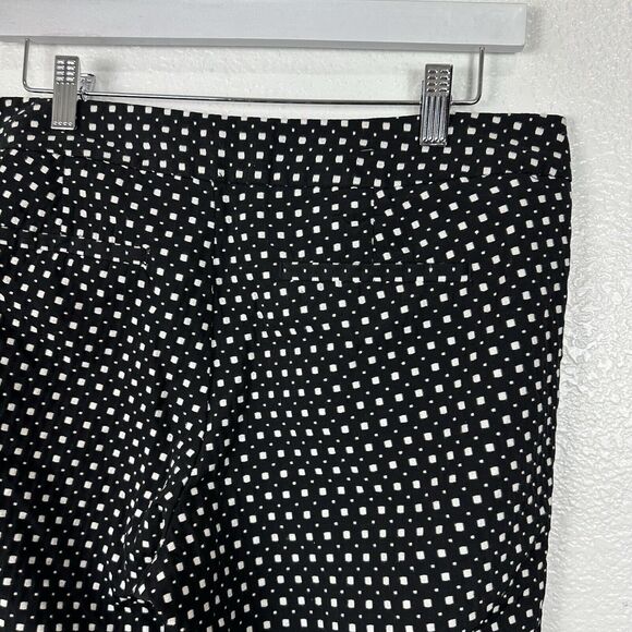 Banana Republic Pants Women Size 8 Hampton Black White Geometric Ankle Preppy - Picture 7 of 12